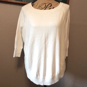 Express white cotton rayon scoop neck 3/4 sleeve Summer top size XS